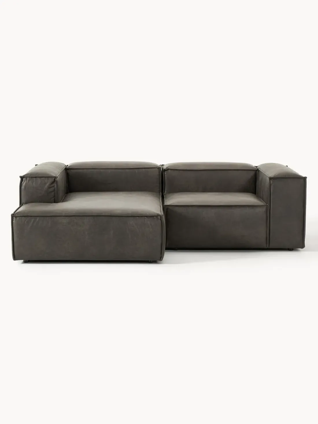 Sofá rinconera modular de cuero reciclado Lennon