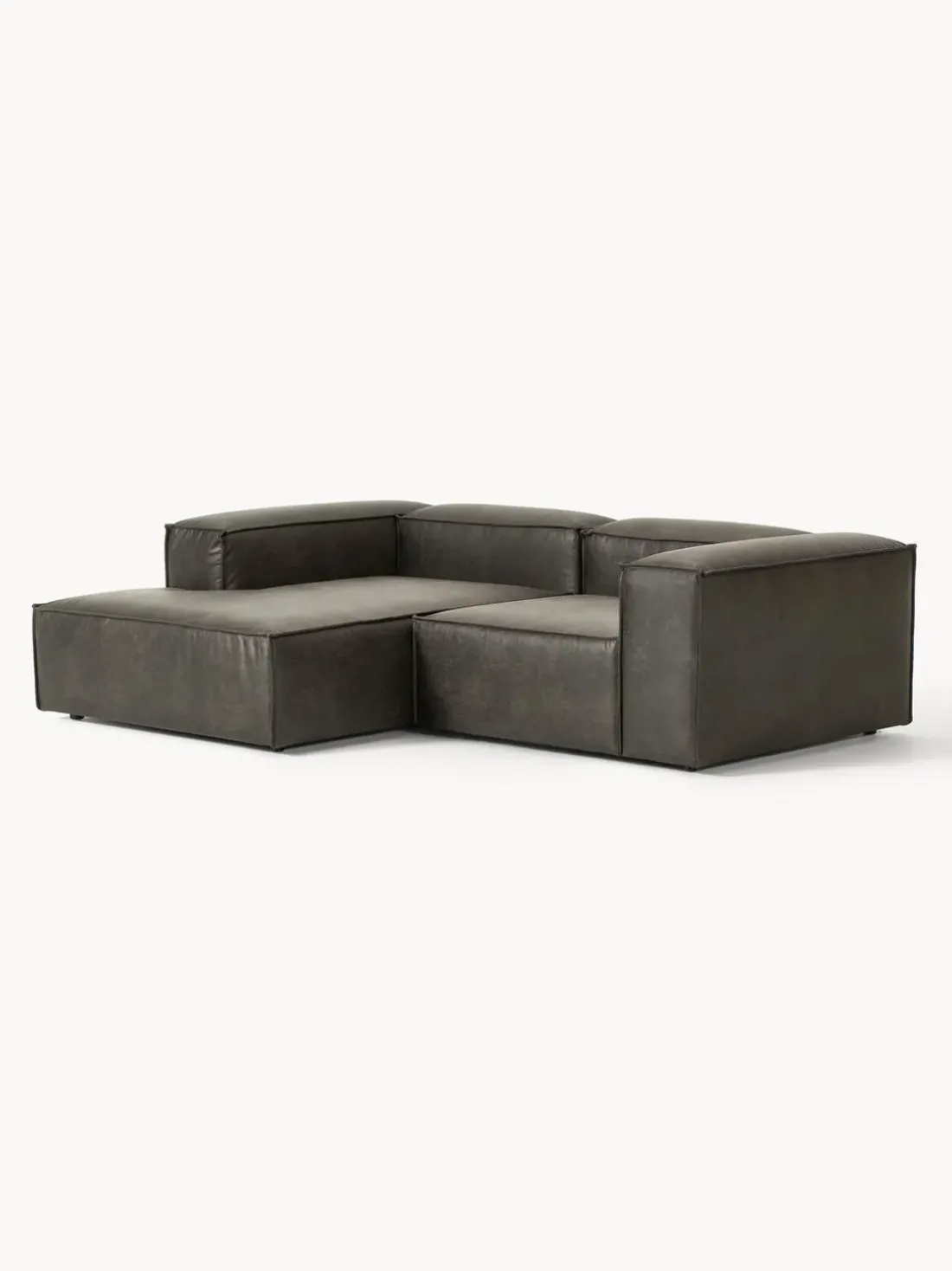 Sofá rinconera modular de cuero reciclado Lennon