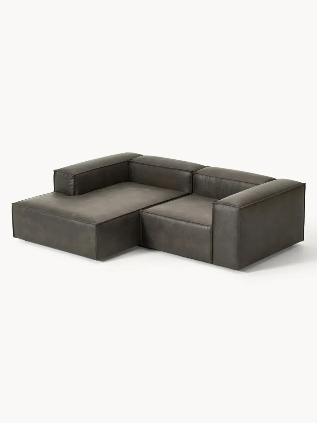 Sofá rinconera modular de cuero reciclado Lennon