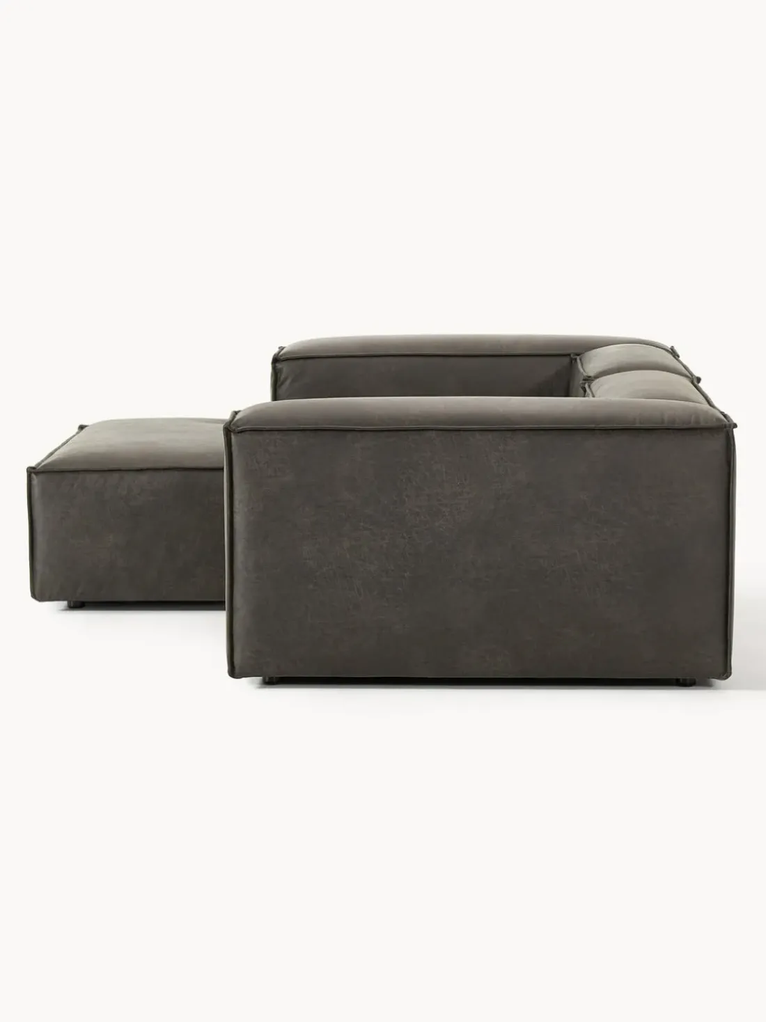 Sofá rinconera modular de cuero reciclado Lennon