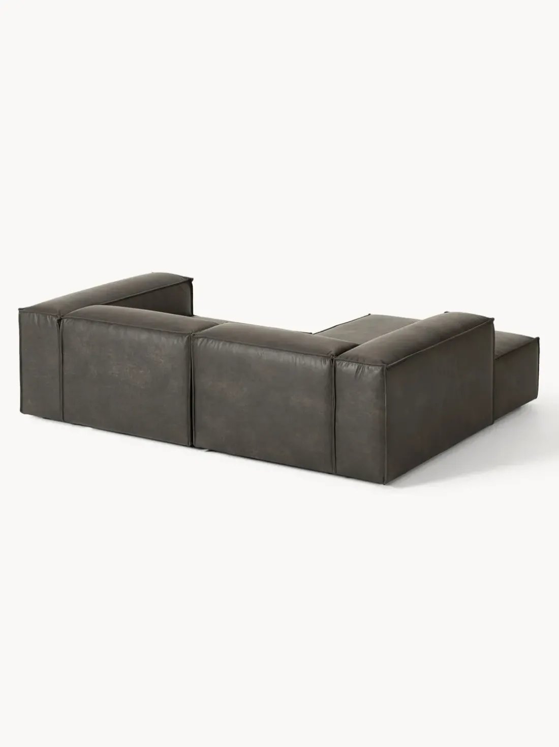 Sofá rinconera modular de cuero reciclado Lennon