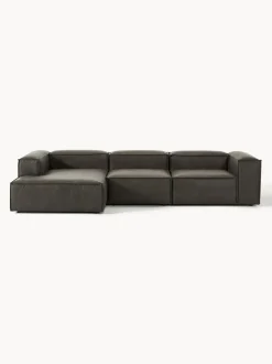 Sofá rinconera modular de cuero reciclado Lennon