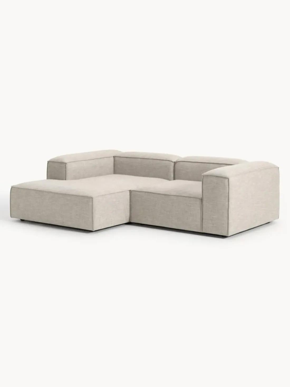 Sofá rinconera modular de mezcla de lino Lennon