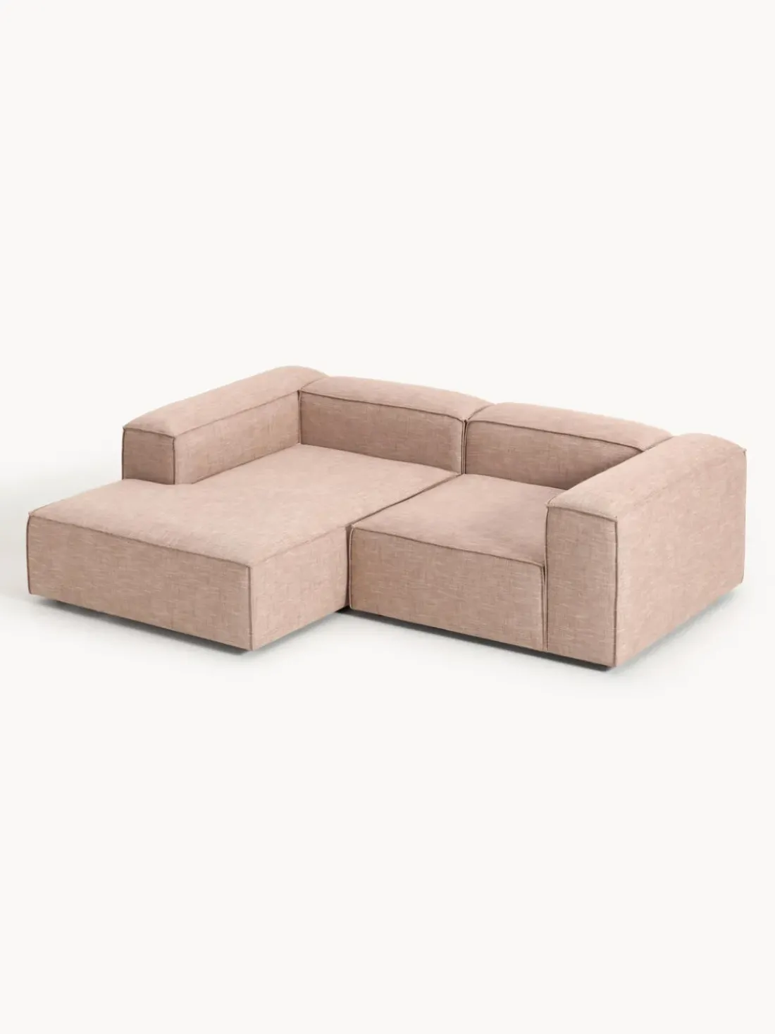 Sofá rinconera modular de mezcla de lino Lennon