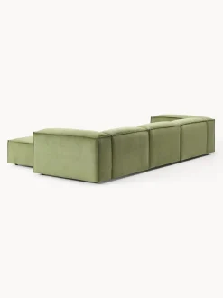 Sofá rinconera modular de pana con reposapiés izquierdo/derecho Lennon (4 plazas)