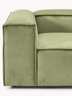 Sofá rinconera modular de pana con reposapiés izquierdo/derecho Lennon (4 plazas)