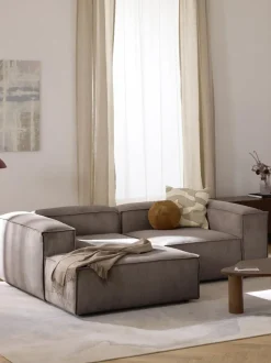 Sofá rinconera modular de pana Lennon