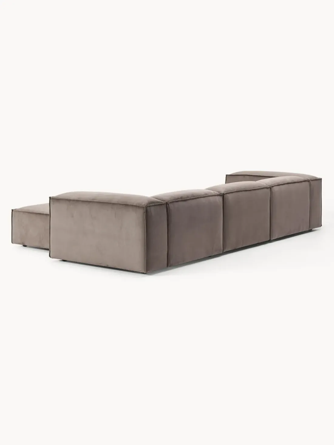 Sofá rinconera modular de pana con reposapiés izquierdo/derecho Lennon (4 plazas)