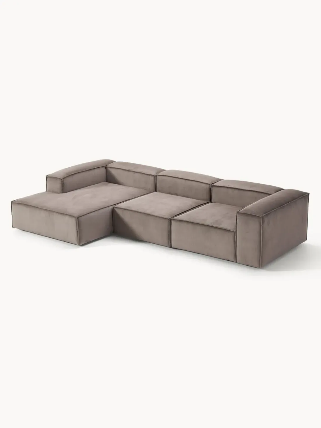 Sofá rinconera modular de pana Lennon