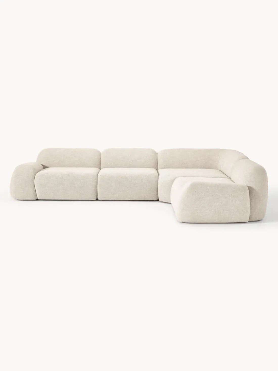 Sofá rinconera modular en tejido bouclé Wolke (4 plazas)