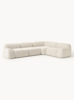 Sofá rinconera modular en tejido bouclé Wolke (4 plazas)