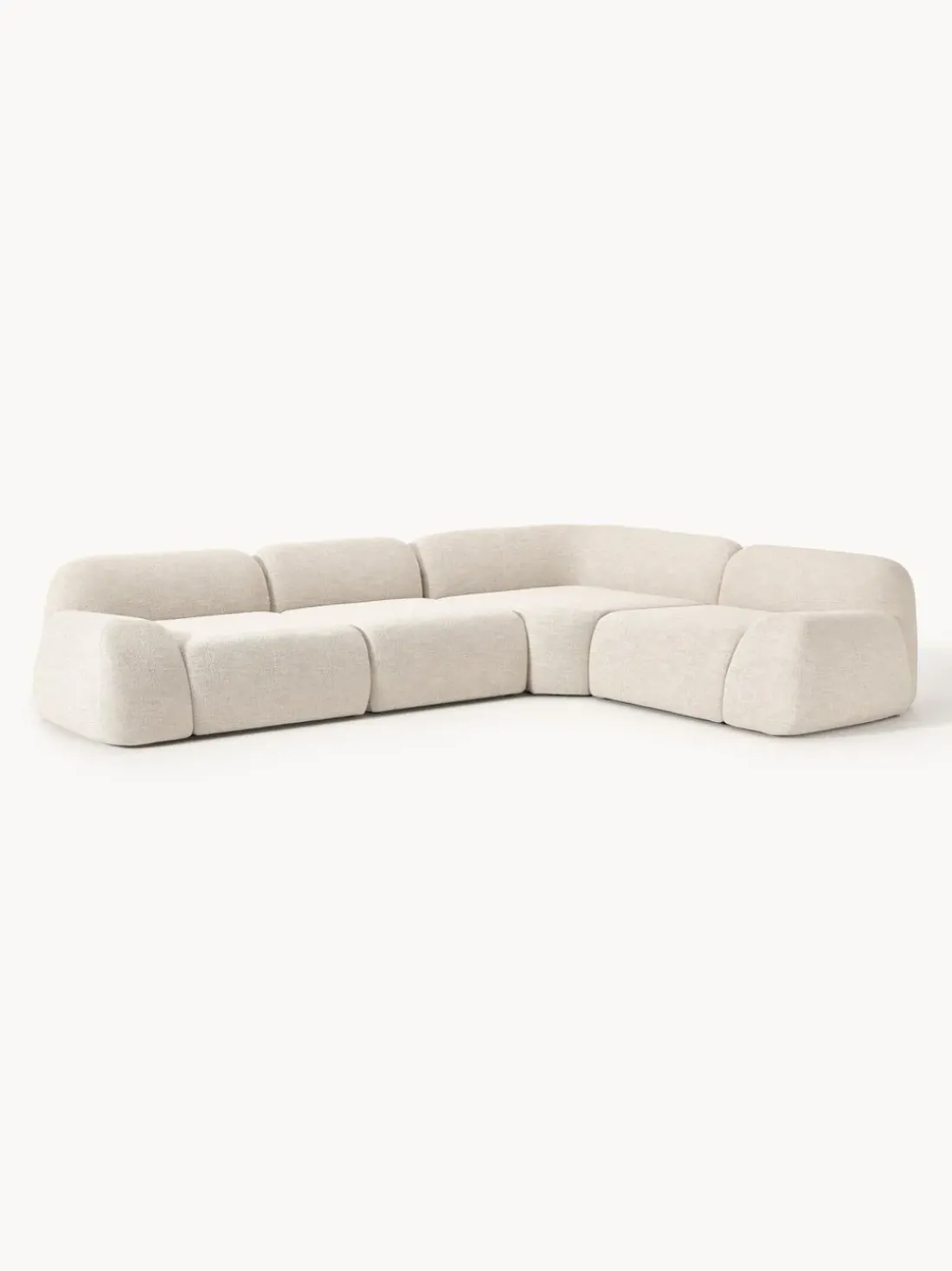 Sofá rinconera modular en tejido bouclé Wolke (4 plazas)