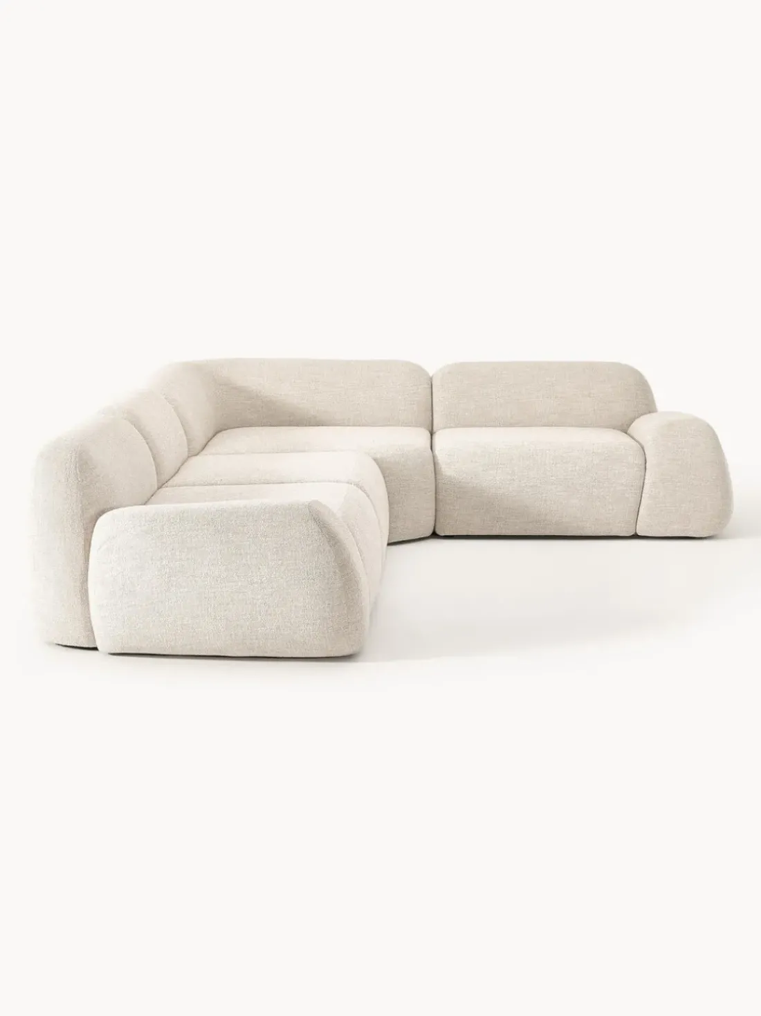 Sofá rinconera modular en tejido bouclé Wolke (4 plazas)
