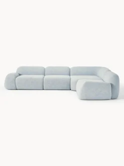 Sofá rinconera modular en tejido bouclé Wolke (4 plazas)
