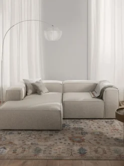 Sofá rinconera modular en tejido bouclé Lennon