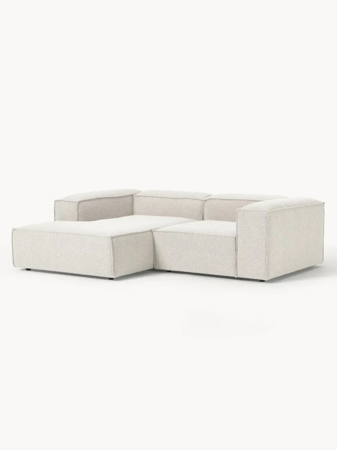 Sofá rinconera modular en tejido bouclé Lennon