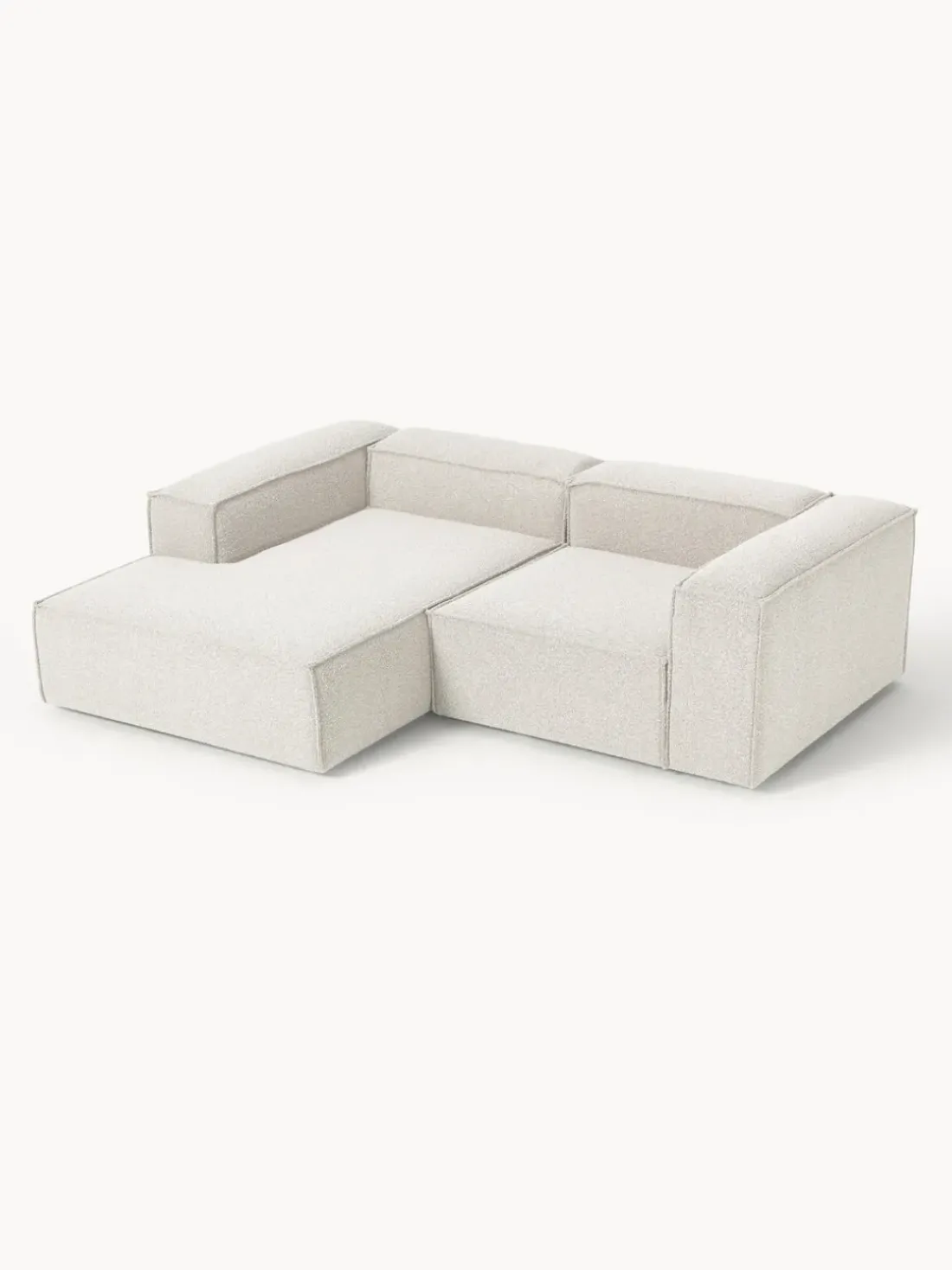 Sofá rinconera modular en tejido bouclé Lennon