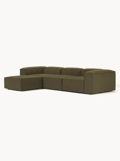 Sofá rinconera modular en tejido bouclé con reposapiés izquierdo/derecho Lennon (4 plazas)