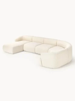 Sofá rinconera modular en tejido bouclé Sofia