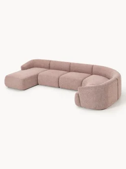 Sofá rinconera modular en tejido bouclé Sofia