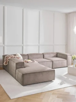Sofá rinconera modular grande de pana Lennon