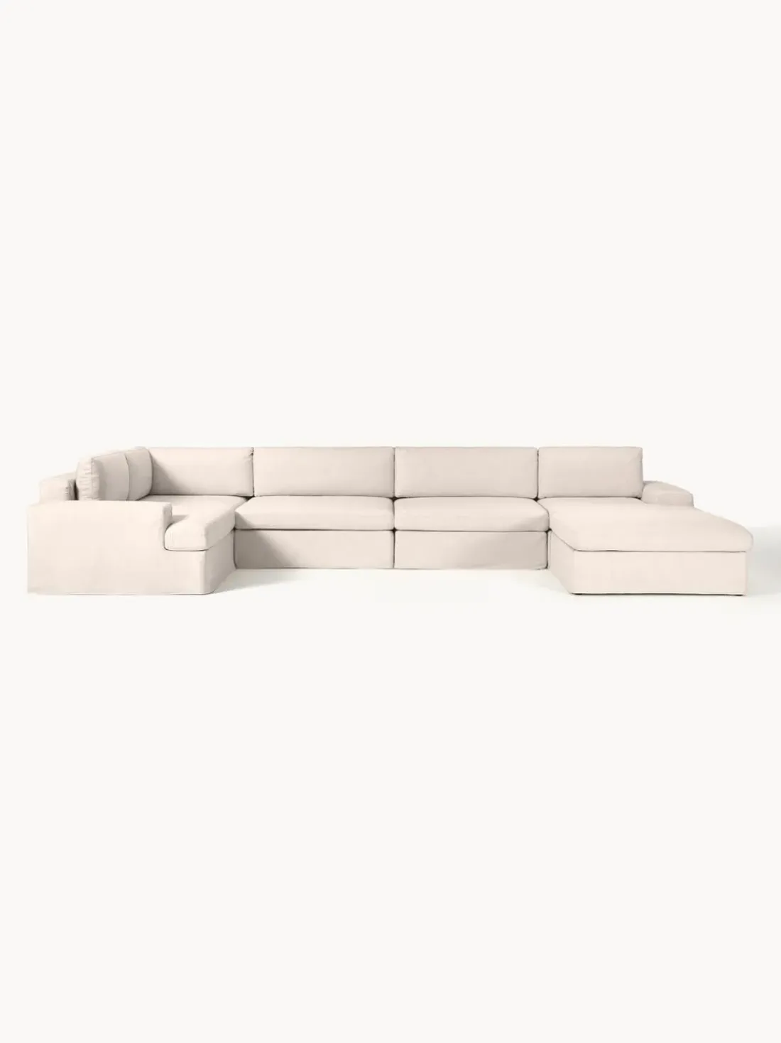 Sofá rinconera modular grande con tapizado desenfundable Russell