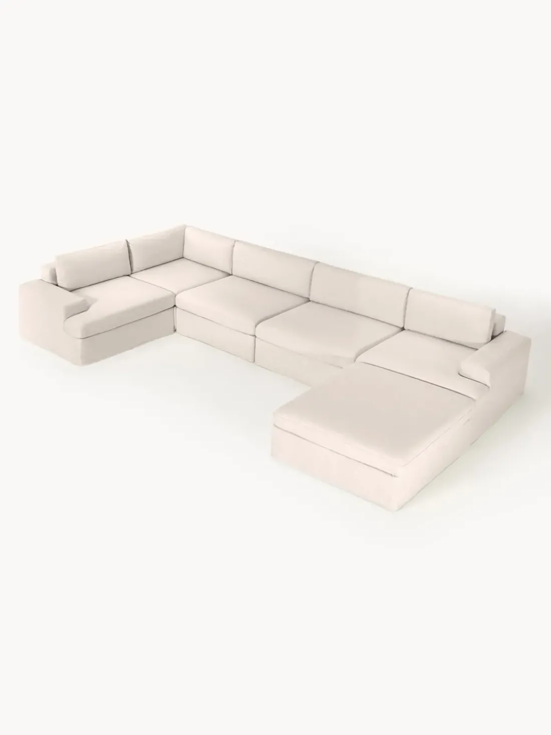 Sofá rinconera modular grande con tapizado desenfundable Russell