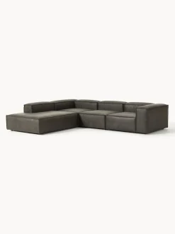 Sofá rinconera modular grande de cuero reciclado Lennon
