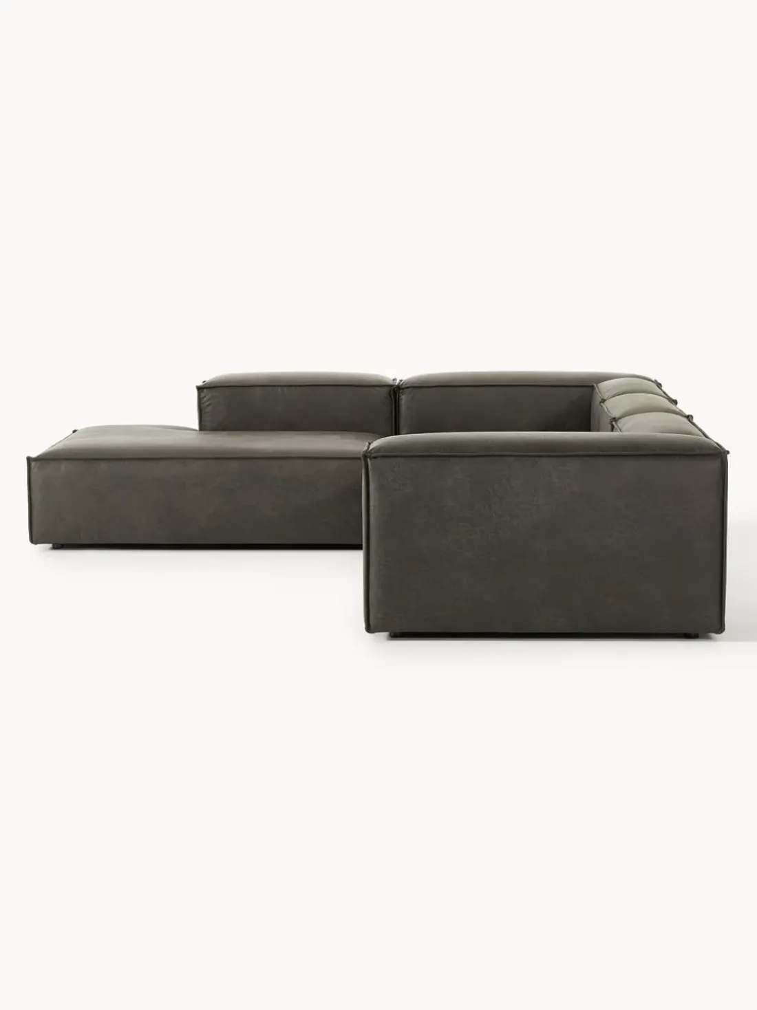 Sofá rinconera modular grande de cuero reciclado Lennon