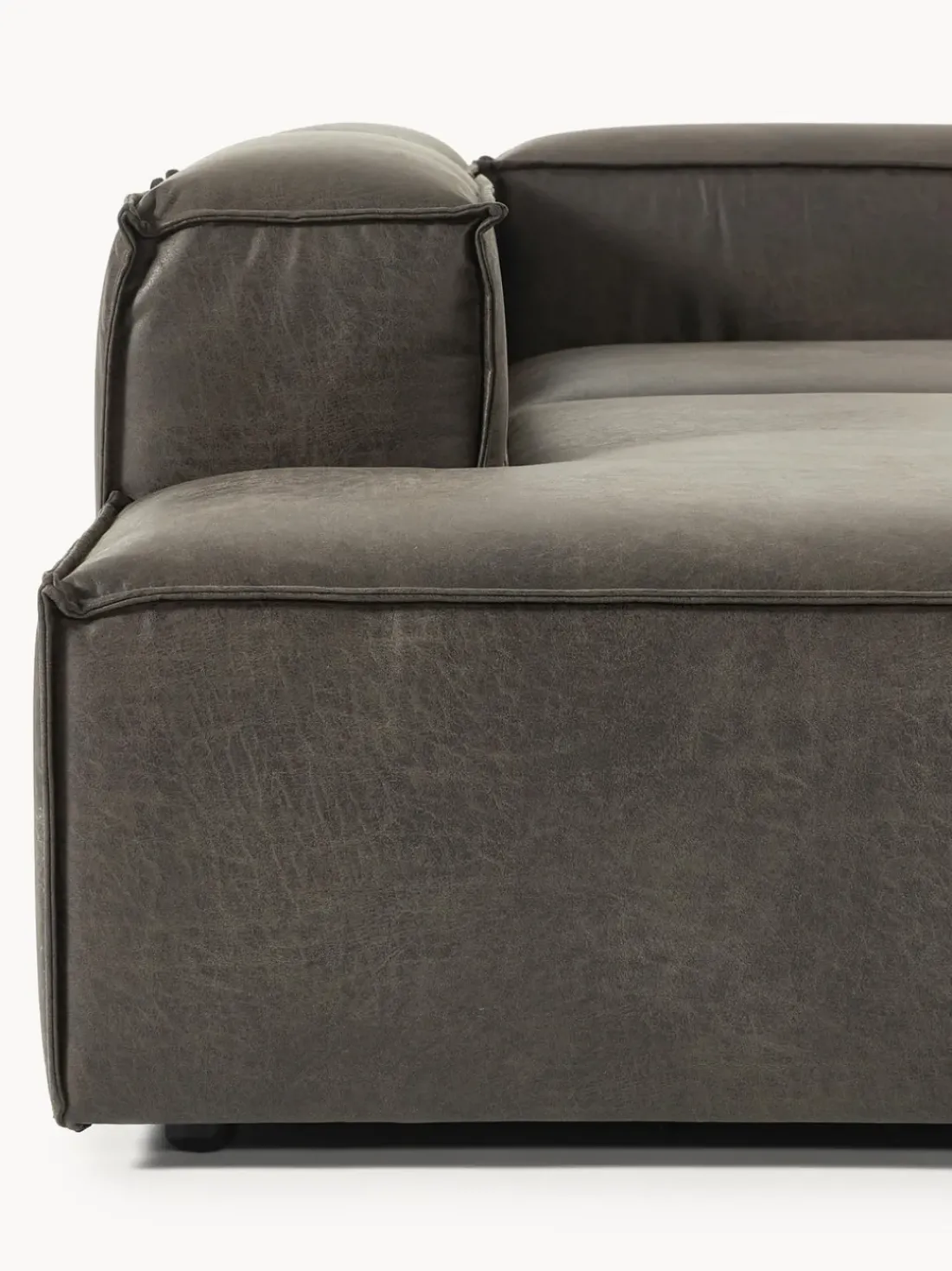 Sofá rinconera modular grande de cuero reciclado Lennon