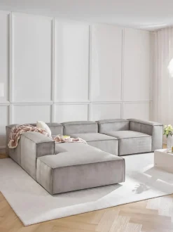 Sofá rinconera modular grande de pana Lennon