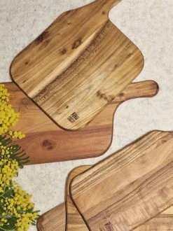 Tabla de cortar de madera de teca Raw
