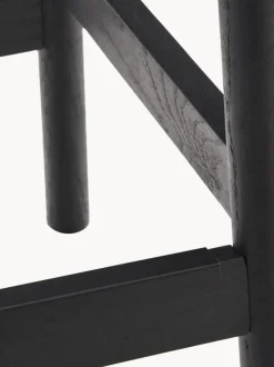Taburete alto de madera de roble con asiento trenzado Yalia