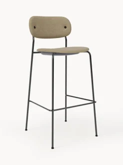 Taburete alto en tejido bouclé con estructura de metal Co