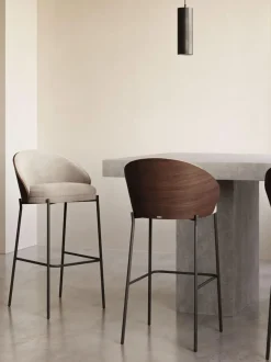 Taburete de bar de chenilla Eamy
