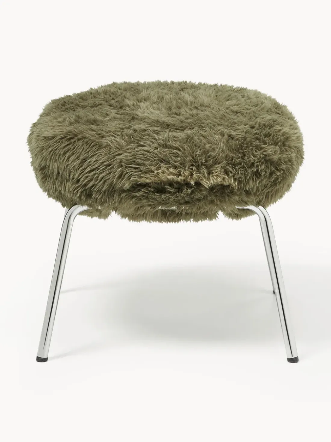 Taburete de cuero sintético con patas de metal Luan