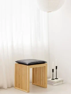 Taburete de madera de bambú Rib