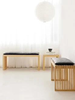 Taburete de madera de bambú Rib