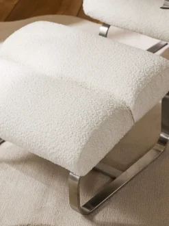 Taburete en tejido bouclé Pavlos