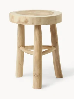 Taburete redondo de madera de mungur Beachside