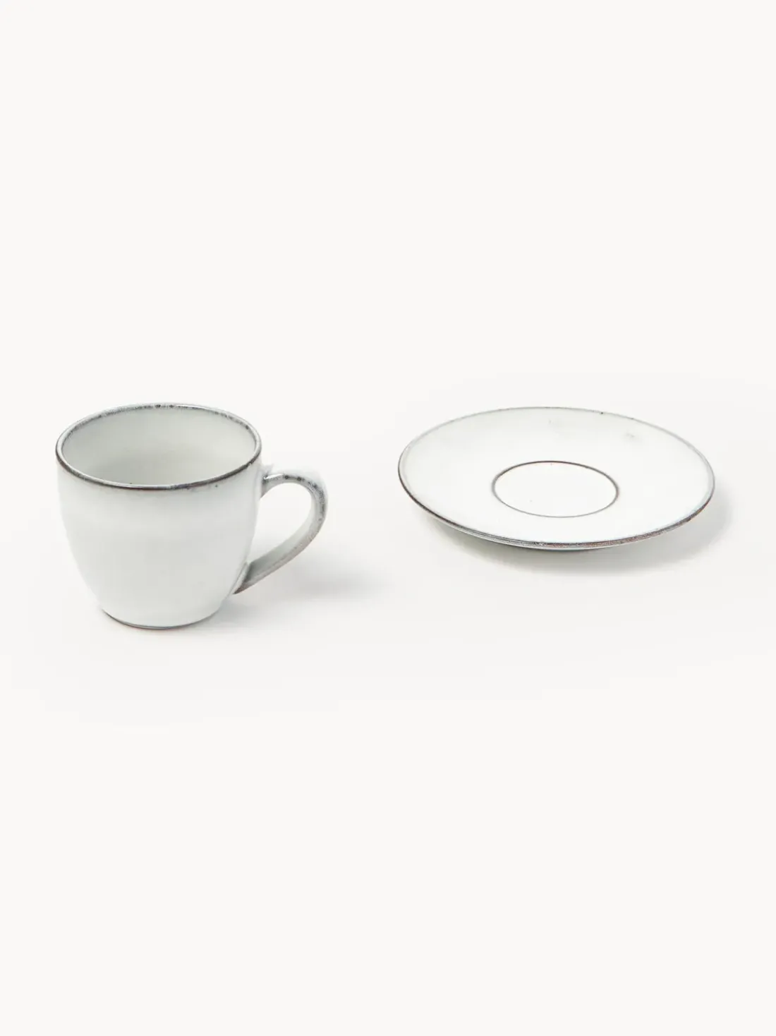 Taza artesanal con platito Nordic Sand