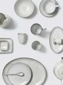 Taza artesanal con platito Nordic Sand