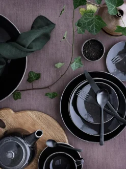 Taza con platito artesanal arteasanal Nordic Coal
