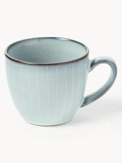 Taza de café con platito artesanal Nordic Sea