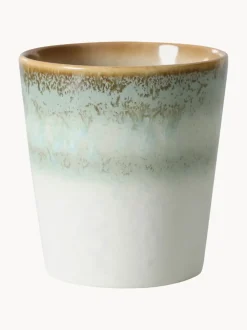 Taza pintada a mano con esmalte reactivo 70's