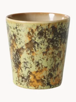 Taza pintada a mano con esmalte reactivo 70's