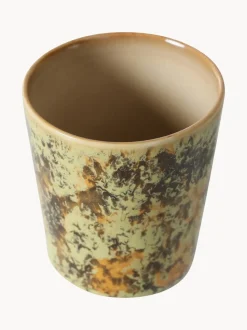 Taza pintada a mano con esmalte reactivo 70's