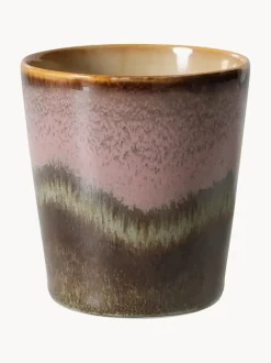 Taza pintada a mano con esmalte reactivo 70's