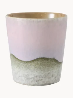 Taza pintada a mano con esmalte reactivo 70's