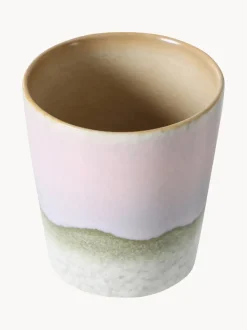 Taza pintada a mano con esmalte reactivo 70's